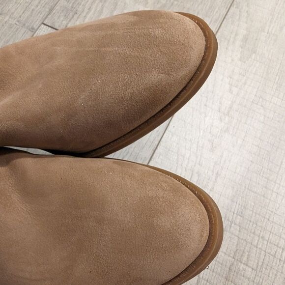 Lucky Brand Womens Farryn Low Heel Slingback Booties Size 8 M Tan leather Nubuck - Picture 5 of 12